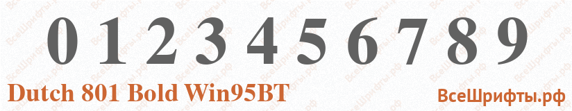 Шрифт Dutch 801 Bold Win95BT с цифрами