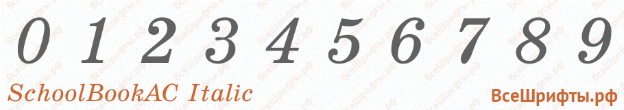 Шрифт SchoolBookAC Italic с цифрами