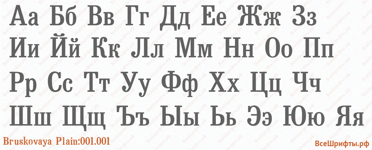 Шрифт Bruskovaya Plain:001.001 с русскими буквами