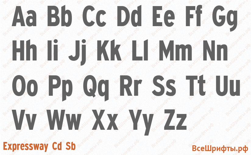 Шрифт Expressway Cd Sb с латинскими буквами