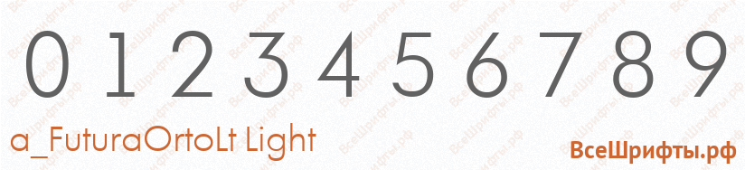 Шрифт a_FuturaOrtoLt Light с цифрами