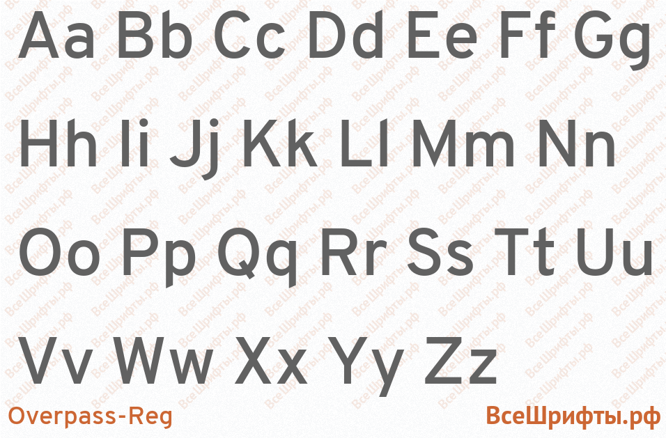 Шрифт Overpass-Reg с латинскими буквами