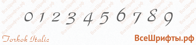 Шрифт Torhok Italic с цифрами