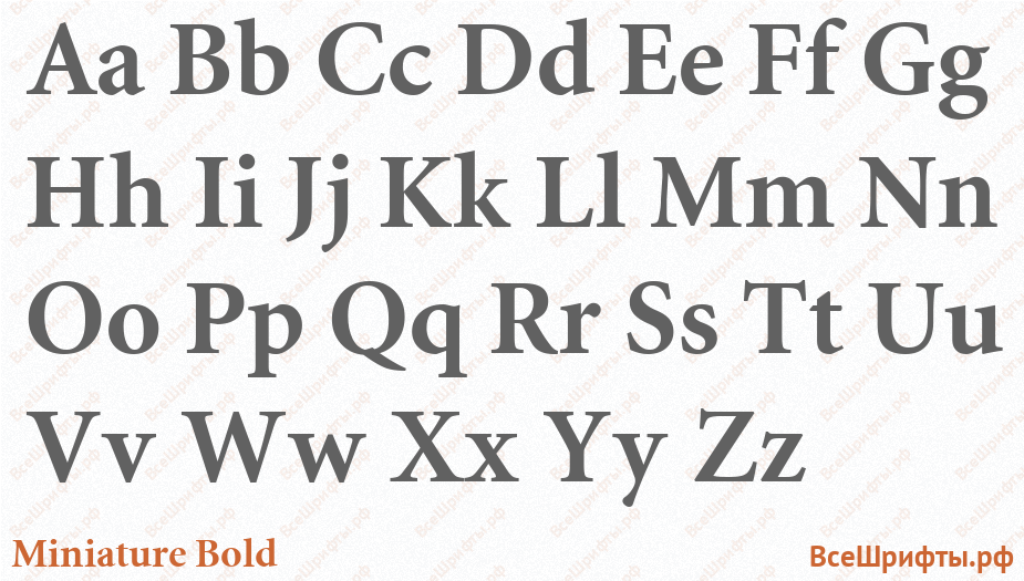 Шрифт Miniature Bold с латинскими буквами