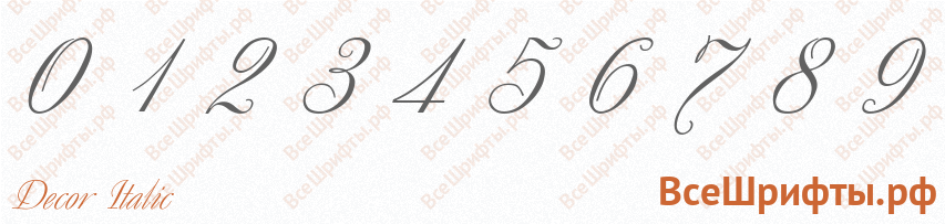 Шрифт Decor Italic с цифрами