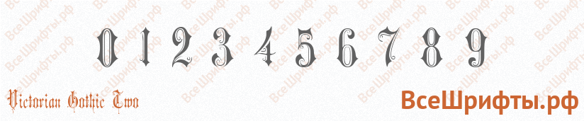 Шрифт Victorian Gothic Two с цифрами