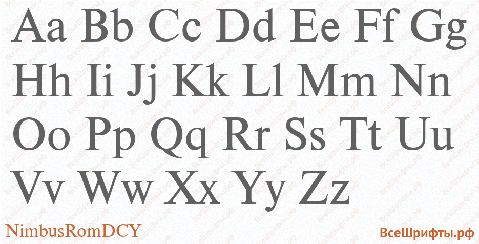 Шрифт NimbusRomDCY с латинскими буквами
