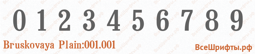 Шрифт Bruskovaya Plain:001.001 с цифрами