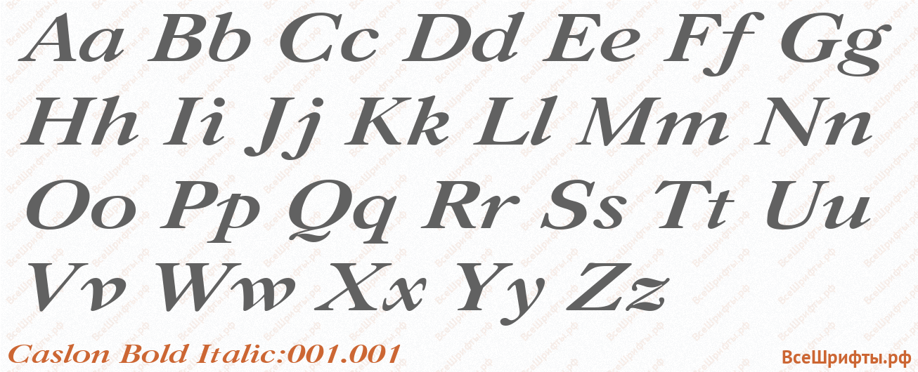 Шрифт Caslon Bold Italic:001.001 с латинскими буквами