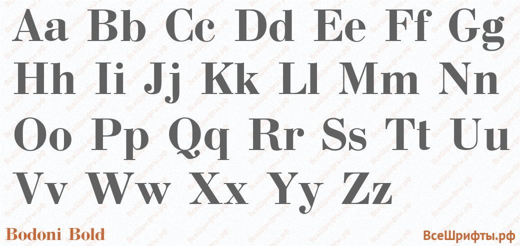 Шрифт Bodoni Bold с латинскими буквами