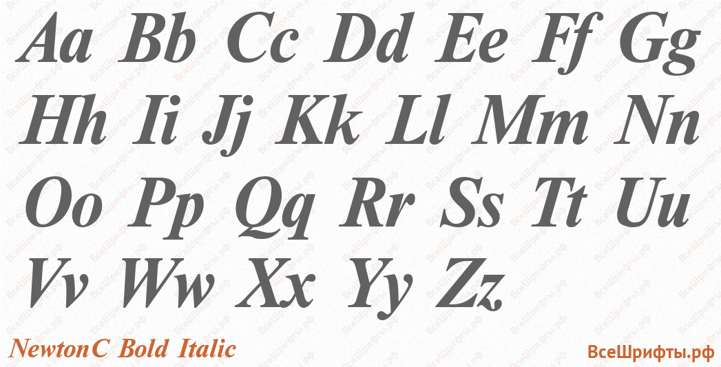 Шрифт NewtonC Bold Italic с латинскими буквами