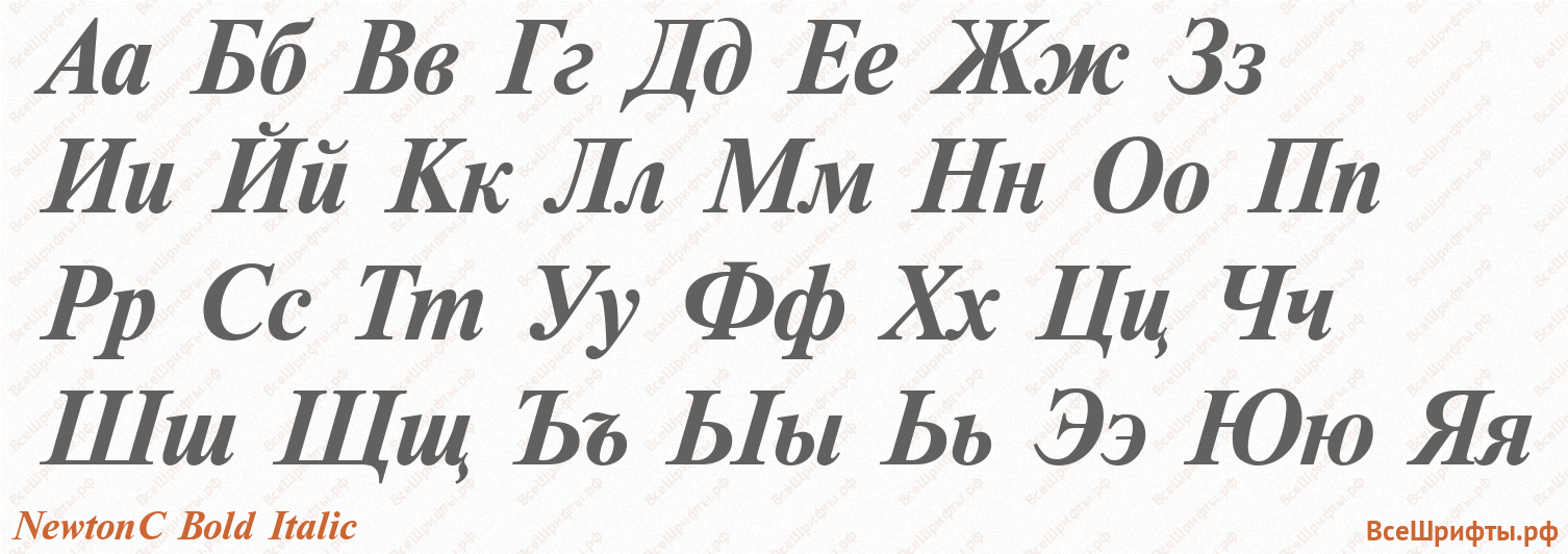 Шрифт NewtonC Bold Italic с русскими буквами