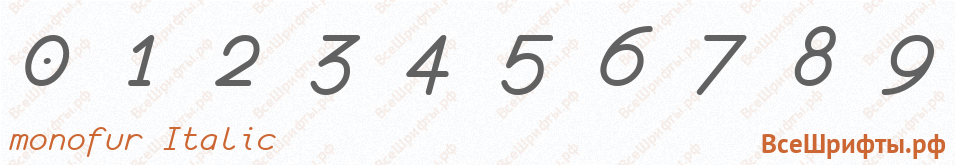 Шрифт monofur Italic с цифрами