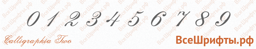 Шрифт Calligraphia Two с цифрами