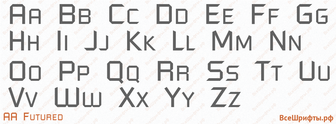 Шрифт AA Futured с латинскими буквами