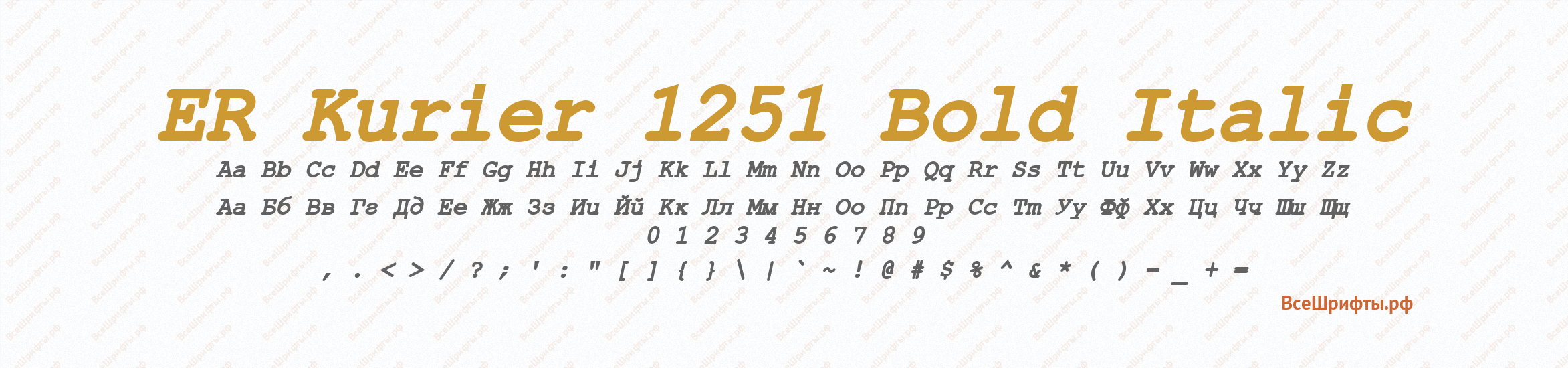Шрифт ER Kurier 1251 Bold Italic
