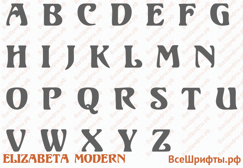 Шрифт Elizabeta Modern с латинскими буквами