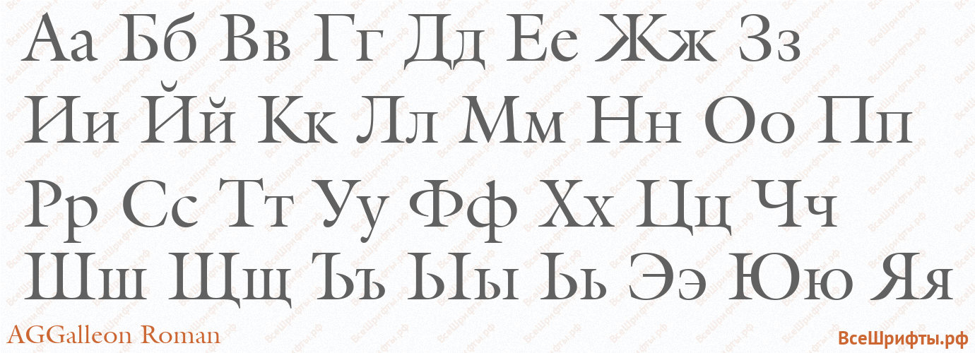 Шрифт AGGalleon Roman с русскими буквами