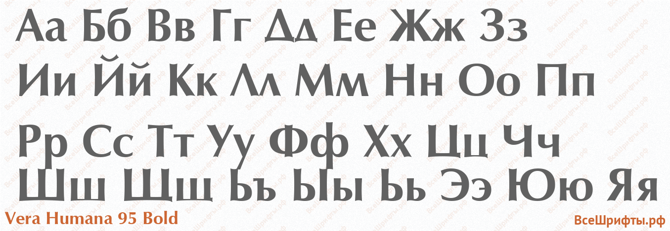 Шрифт Vera Humana 95 Bold с русскими буквами