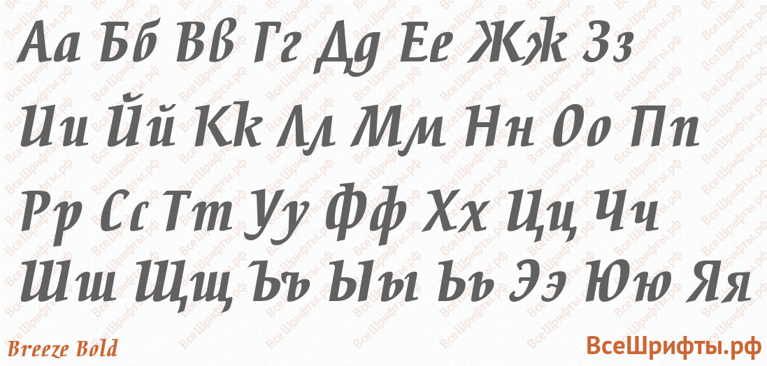Шрифт Breeze Bold с русскими буквами