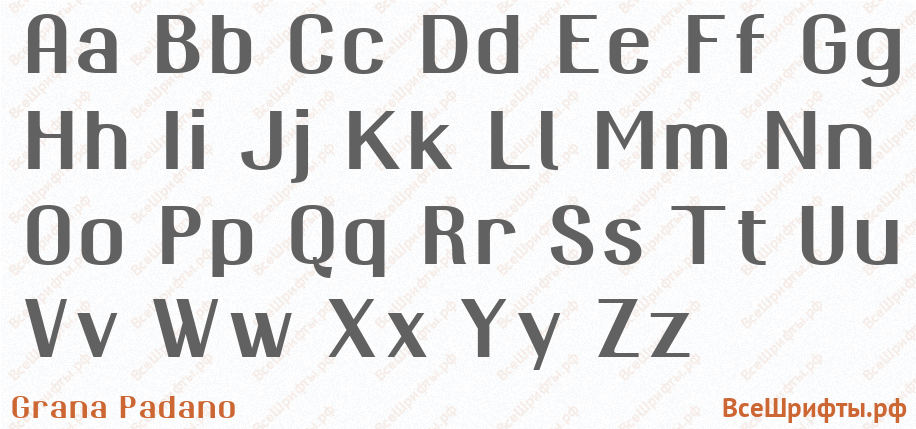Шрифт Grana Padano с латинскими буквами