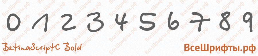 Шрифт BetinaScriptC Bold с цифрами