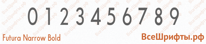 Шрифт Futura Narrow Bold с цифрами