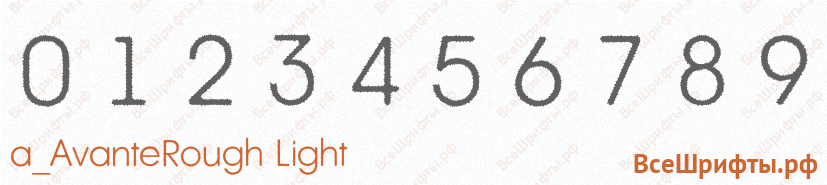 Шрифт a_AvanteRough Light с цифрами