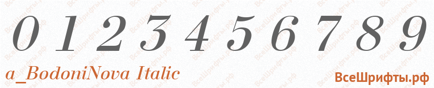 Шрифт a_BodoniNova Italic с цифрами