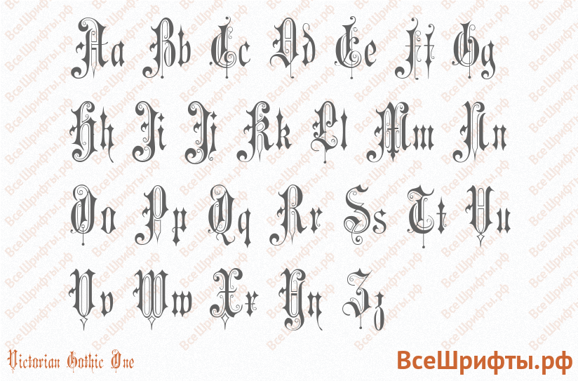 Шрифт Victorian Gothic One с латинскими буквами