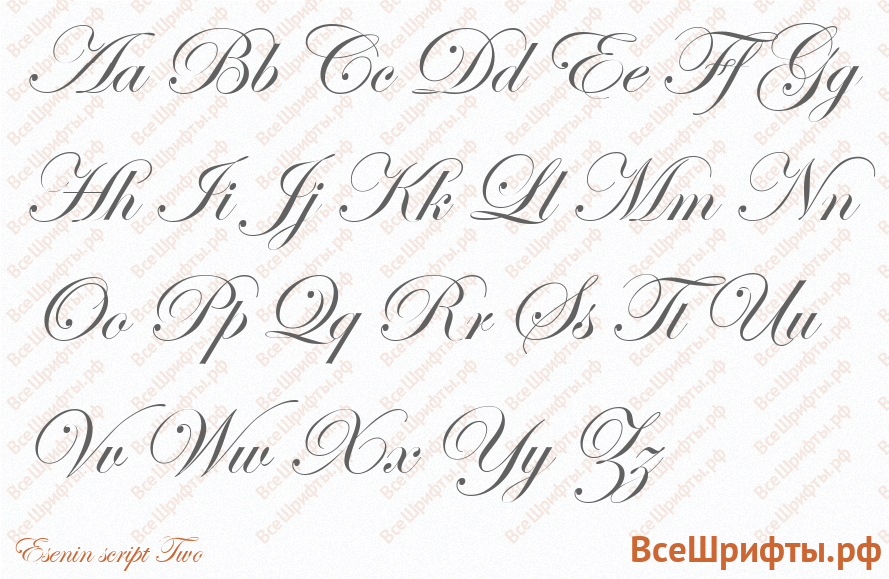 Шрифт Esenin script Two с латинскими буквами