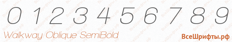 Шрифт Walkway Oblique SemiBold с цифрами