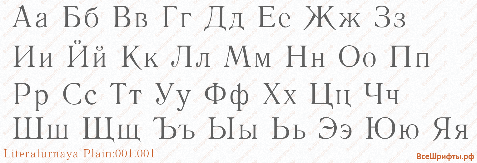 Шрифт Literaturnaya Plain:001.001 с русскими буквами