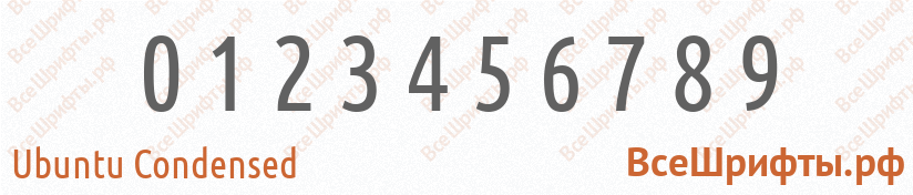 Шрифт Ubuntu Condensed с цифрами