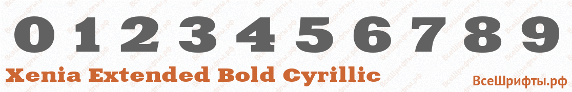 Шрифт Xenia Extended Bold Cyrillic с цифрами