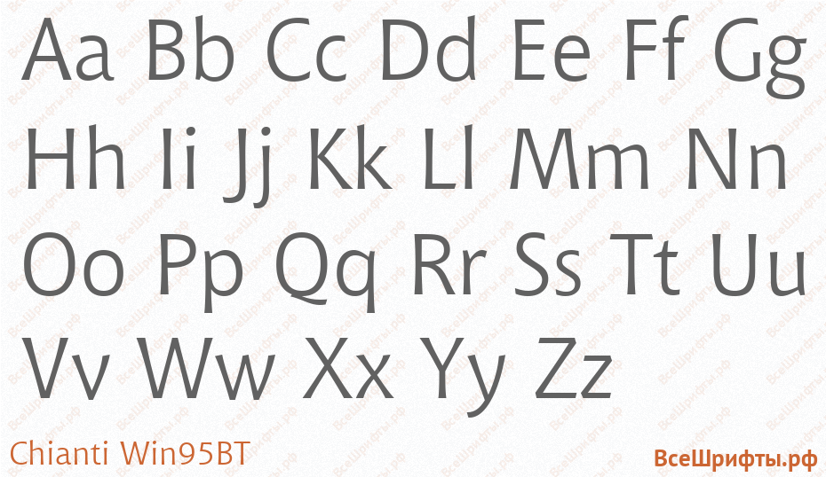 Шрифт Chianti Win95BT с латинскими буквами