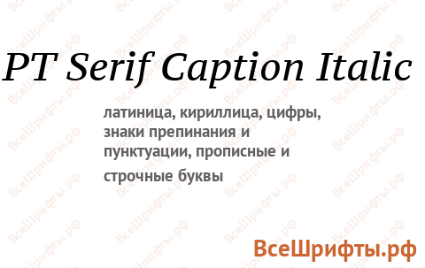 Шрифт PT Serif Caption Italic
