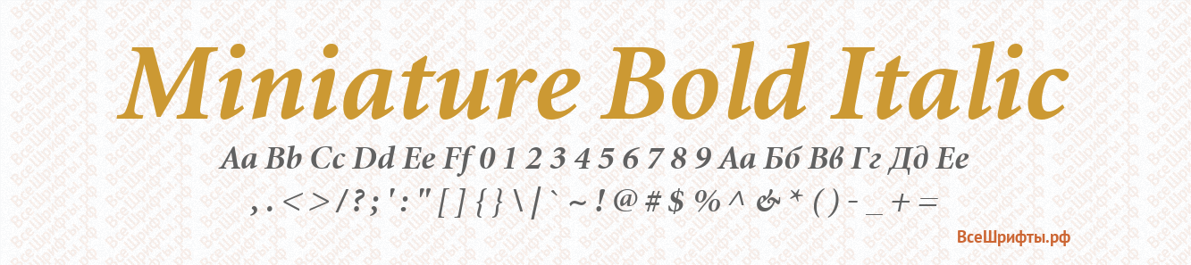Шрифт Miniature Bold Italic
