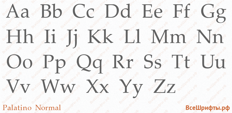 Шрифт Palatino Normal с латинскими буквами