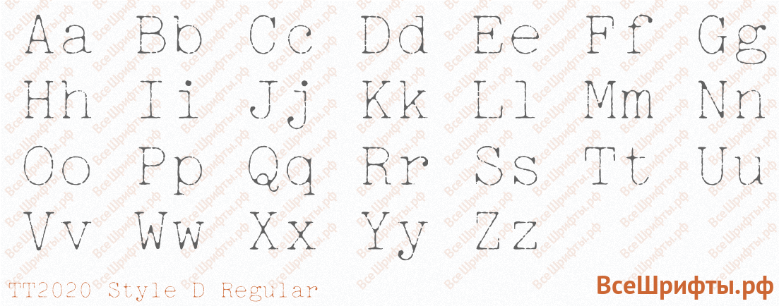 Шрифт TT2020 Style D Regular с латинскими буквами