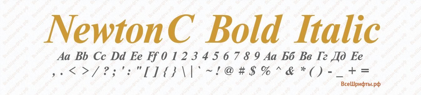 Шрифт NewtonC Bold Italic