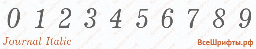 Шрифт Journal Italic с цифрами