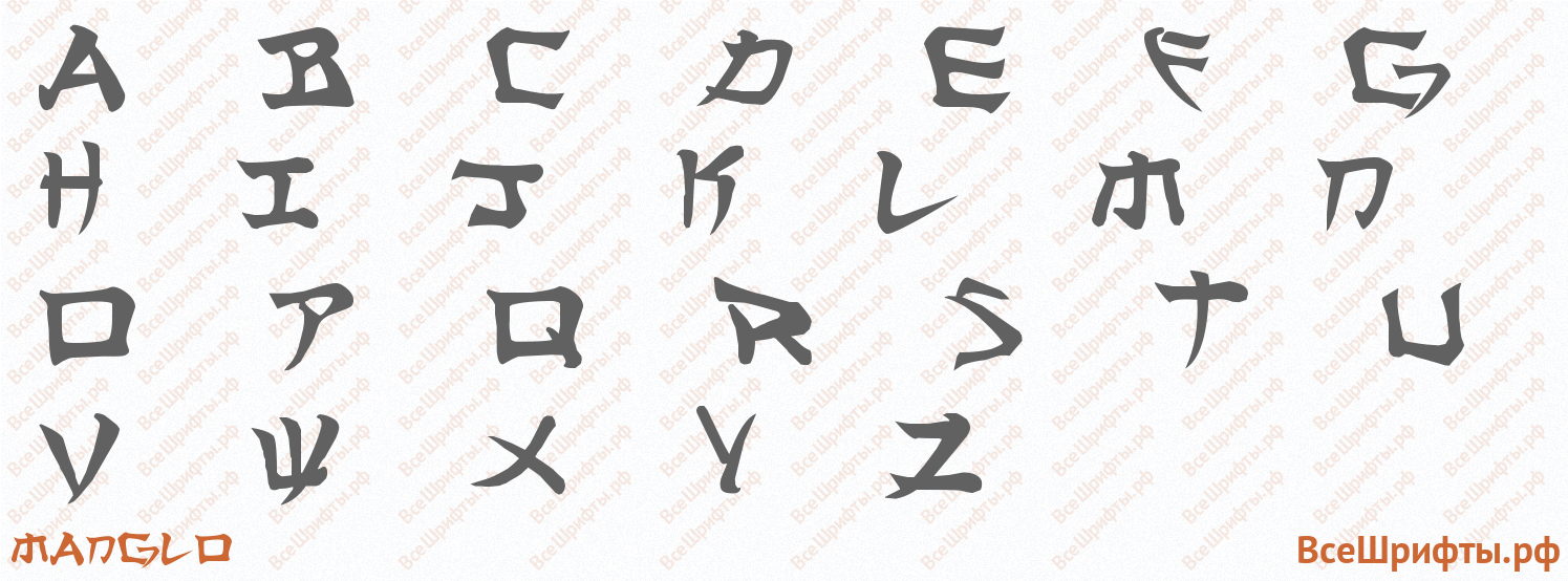 Шрифт Manglo с латинскими буквами