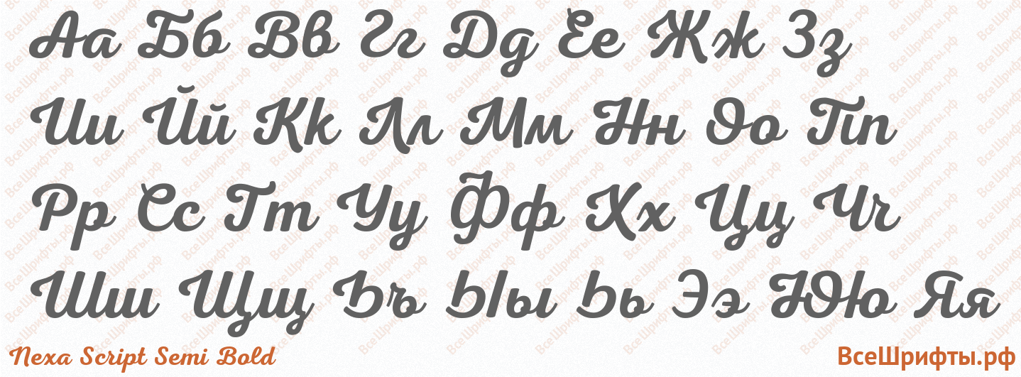 Шрифт Nexa Script Semi Bold с русскими буквами