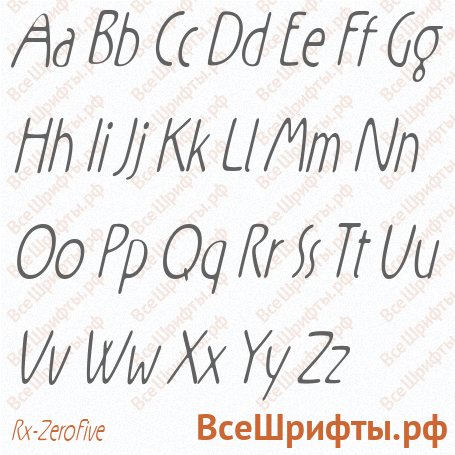 Шрифт Rx-ZeroFive с латинскими буквами