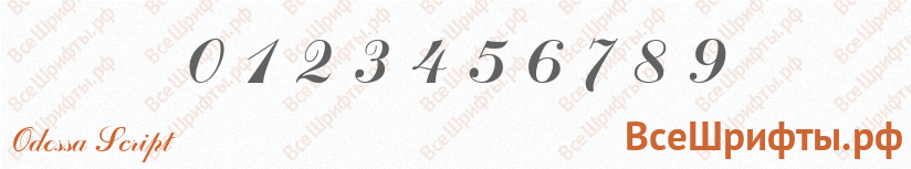 Шрифт Odessa Script с цифрами