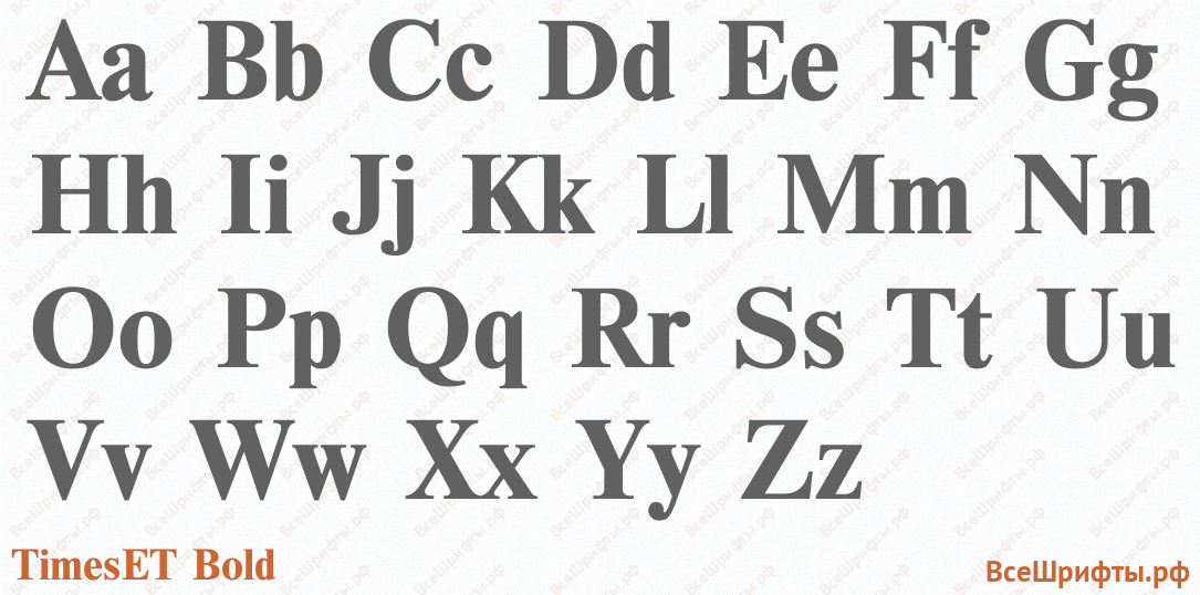 Шрифт TimesET Bold с латинскими буквами