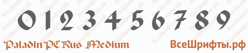 Шрифт PaladinPCRus Medium с цифрами