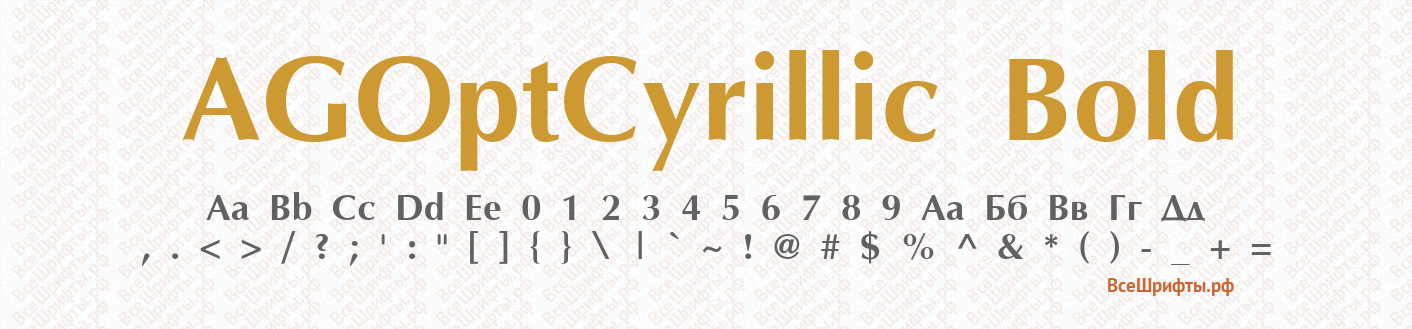 Шрифт AGOptCyrillic Bold