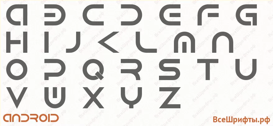 Шрифт Android с латинскими буквами